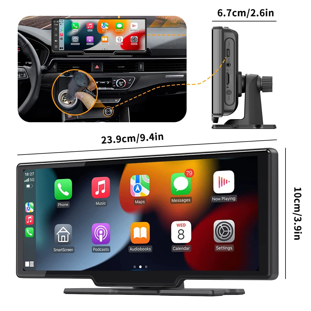 Truck And Bus Reverse Black Box Mobile Dvr 1080p Android Wireless 12inch Carplay Dashcam Portable Car Player  Free Rear View Cam