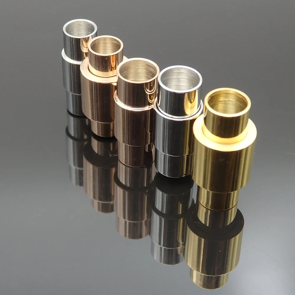 VEROMCA Stainless Steel Clasp Wheel Round Jewelry Clasp Leather Rope Connecting Clasp