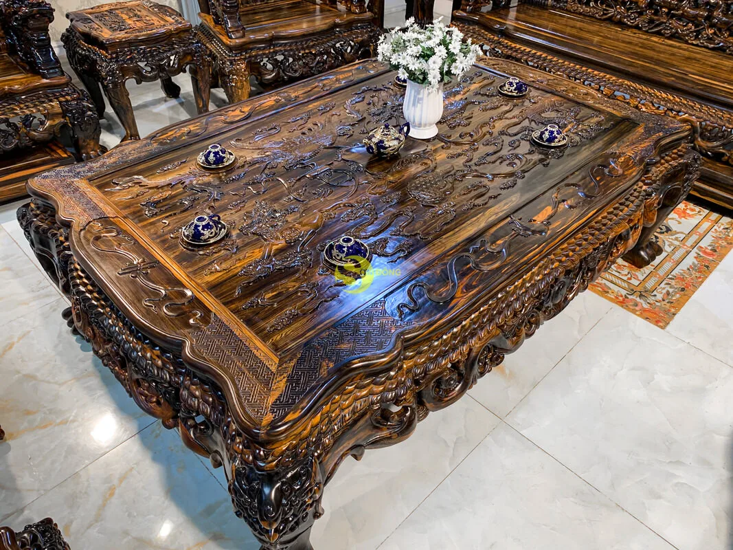 Набор из девятнадцати лет стола и стульев с эбеновым деревянным vip-кодом 17 предметов