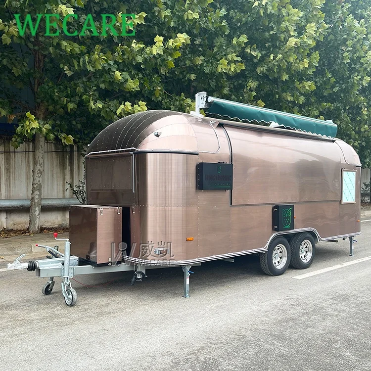 WECARE Custom Airstream Food Trailer Foodtruck Manufacturer Fully Equipped Australian Standards Burger Pizza Fast Food Truck