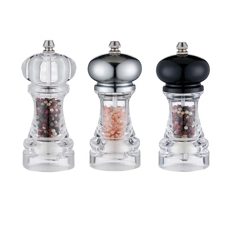 New Model Acrylic Salt and Pepper Grinder Spice Mill Set for Kitchen (1600467826790)