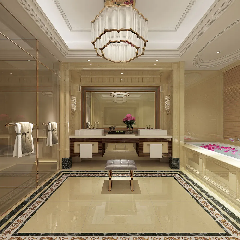 Tiles for floor wood look marble mosaic tile Porcelain polished suface floor tile