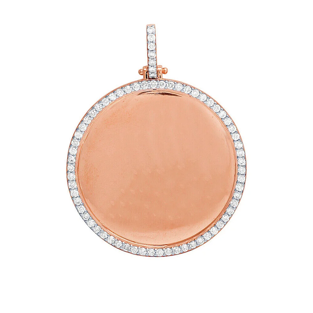 Hot Sale Hip Hop Iced out Micro Pave CZ Brass Blank Photo Pendant