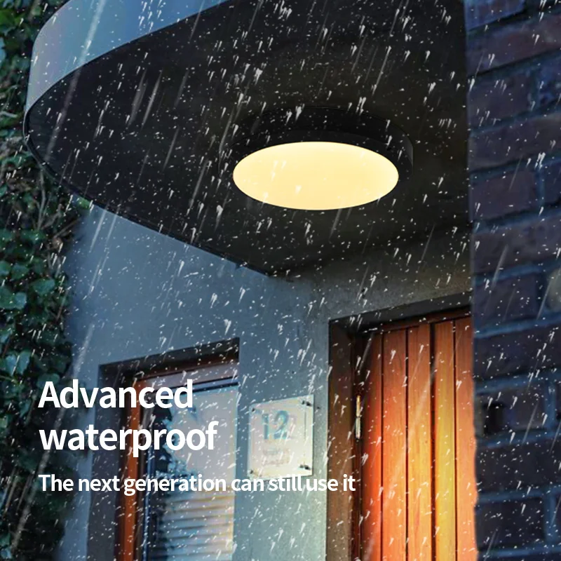 LED Outdoor Ceiling Light Waterproof Sun Table Lamp Modern Simple Outdoor Courtyard Corridor Corridor Gate Circular Ceiling Lamp