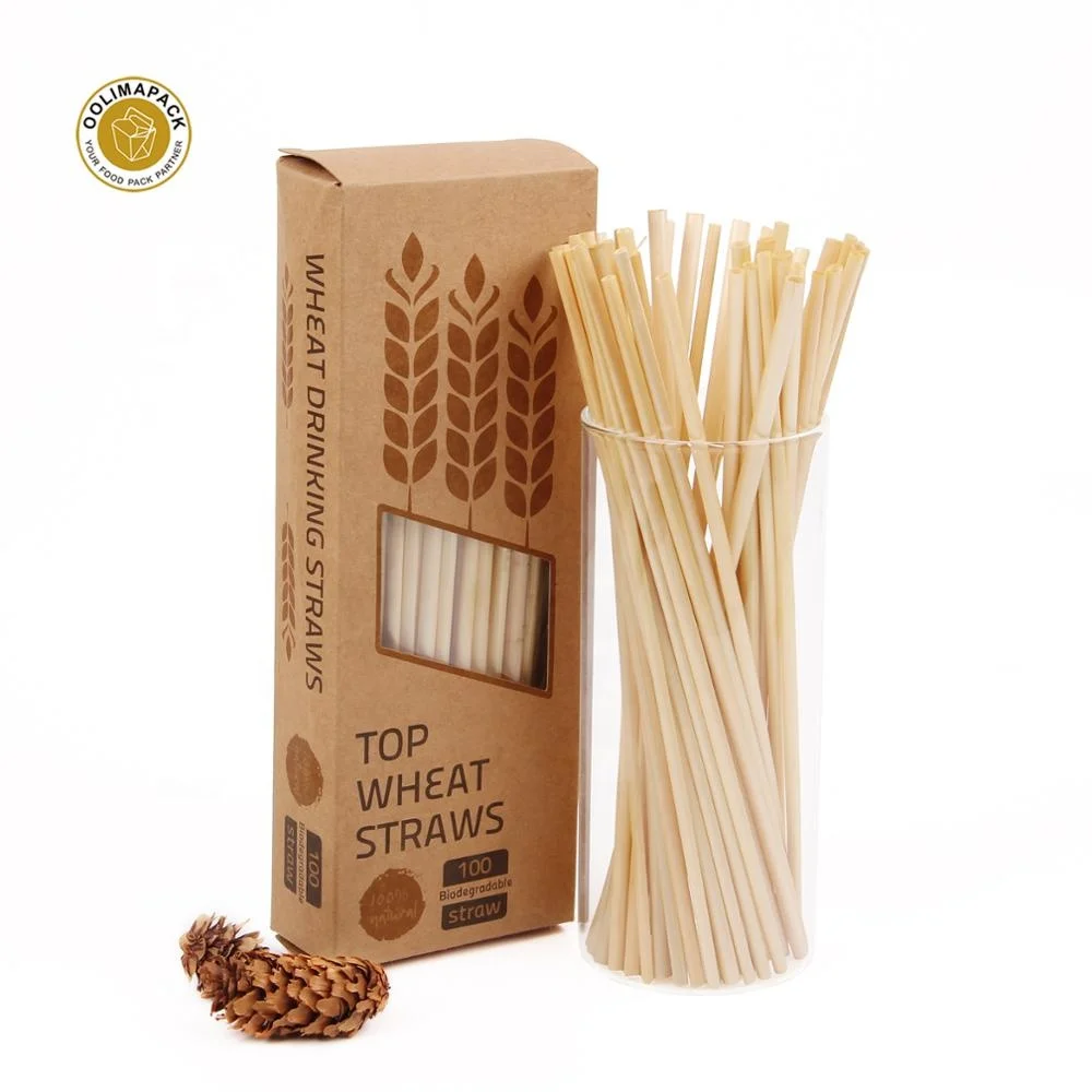 Eco-friendly Bamboo and Biodegradable Reed Rice Drinking Straws 100% Natural Customized Acceptable Disposable Bar Accessories