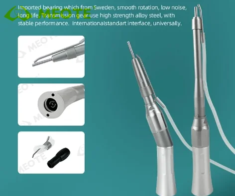 Foshan meite 1:1 20 degrees Surgical Straight Handpiece dental turbine air Contra Angle Handpiece Dental high speed Low Speed