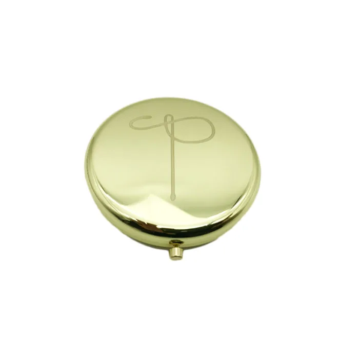 custom logo Round Metal Cosmetic compact Mirror pocket mirror