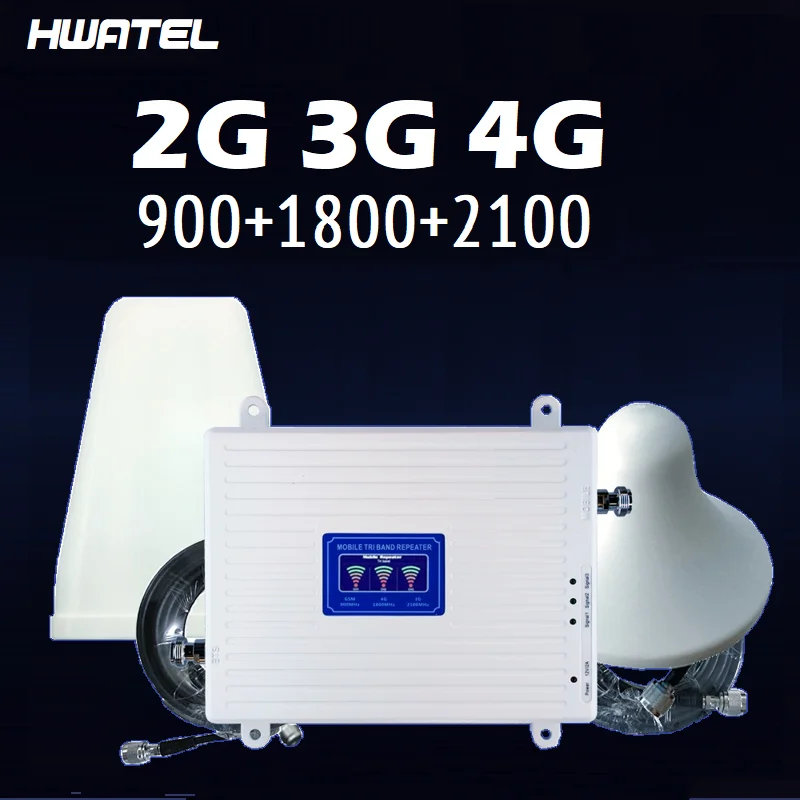  Трехдиапазонный сетевой усилитель HWATEL GSM DCS WCDMA 2G 3G 4G 1800 2100 МГц 3g 4g