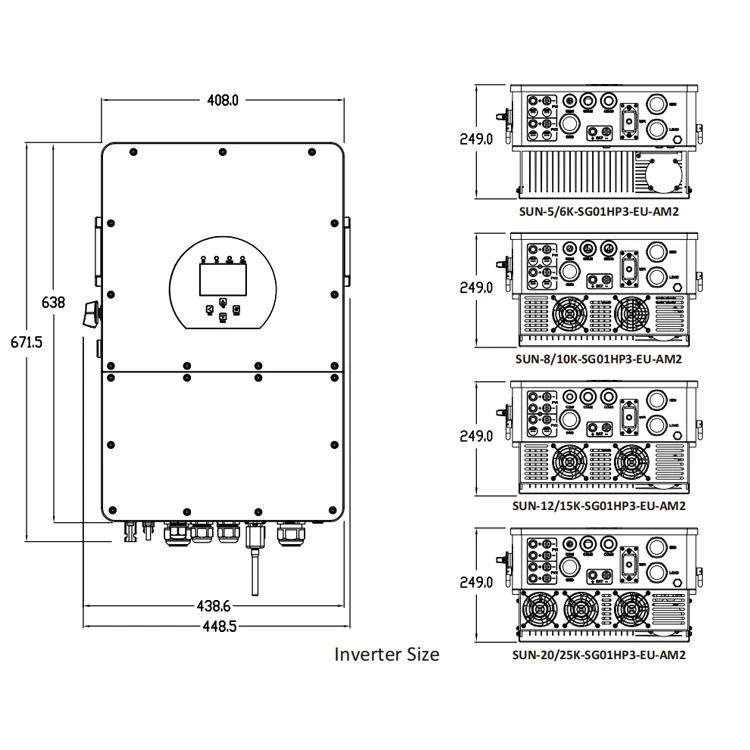 Гибридная Солнечная SUN-8K-SG01HP3-EU-AM2 Deye 3 фазы 8 кВт