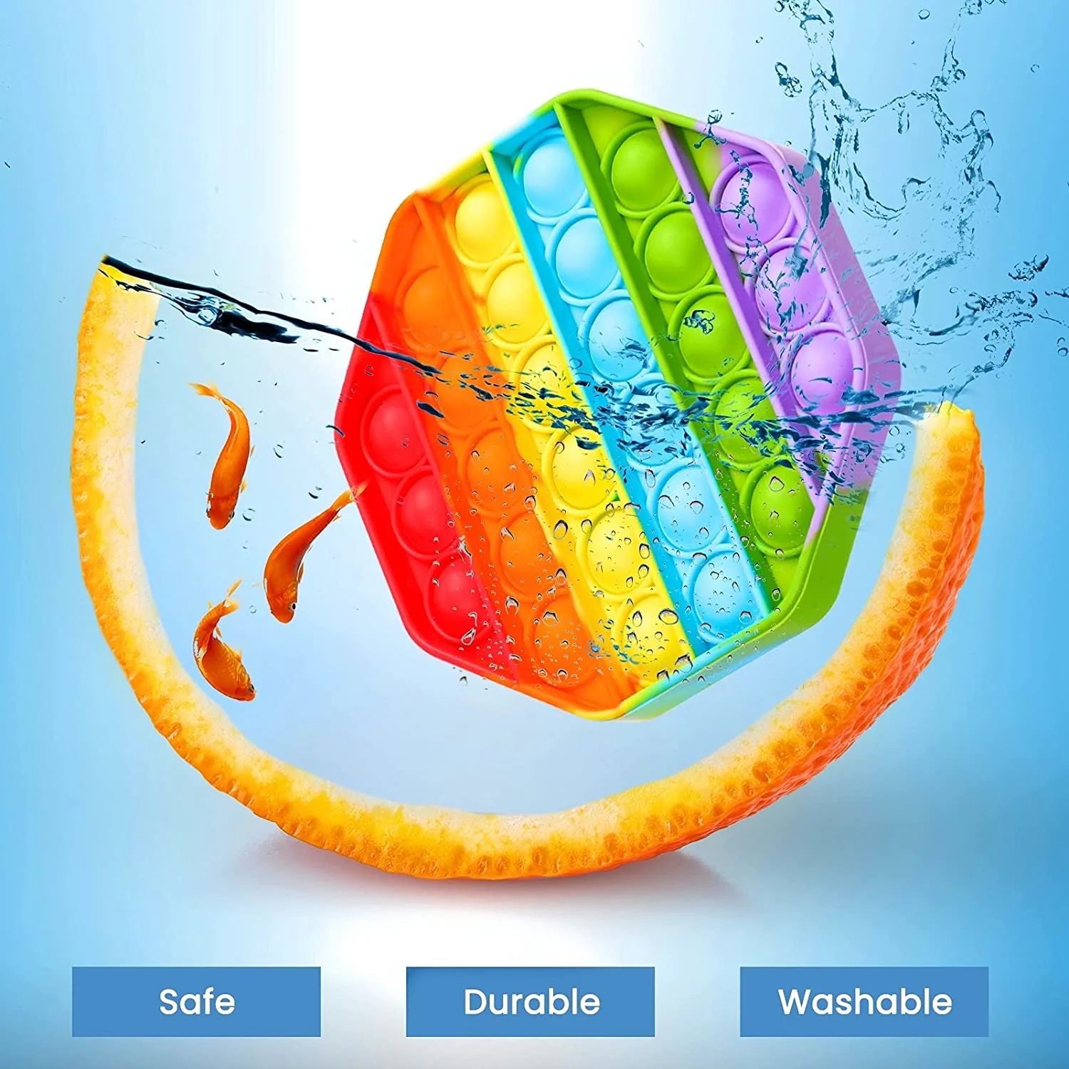 CPC Cheap Price Pop Fidget Toys Bpa Free Silicone Kids toys Rainbow Colorful