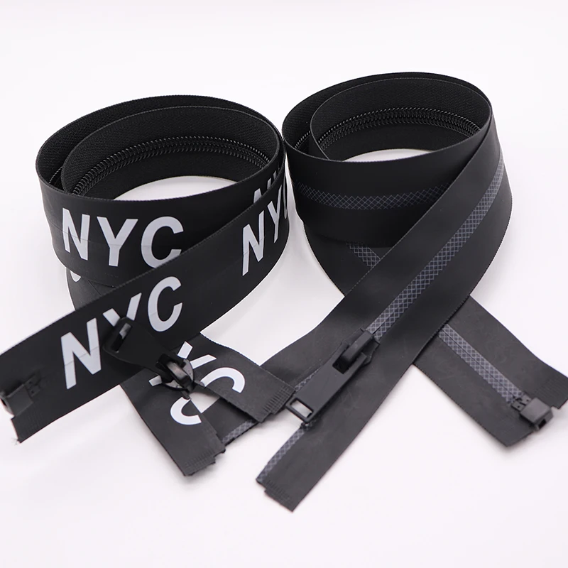 #5 Black waterproof zip custom cosmetic bag printed logo zipper waterproof zippers outdoor garment waterproof zipper