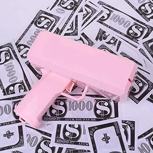 Nicro Wholesale Money Gun Make Cash Prop Money Rain Gun Toy Shot Spray Customized Logo Real Party Game Novelty Money Toy Gun