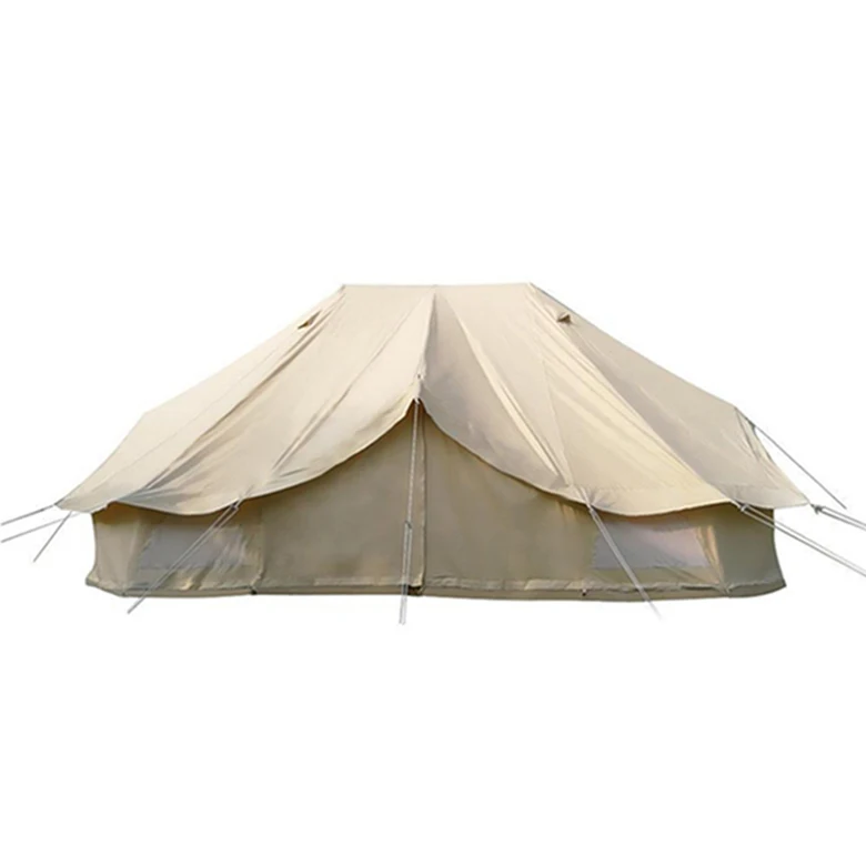 Luxury Glamping Poly Cotton Canvas Big Tent Outdoor Camping Steel Frame Teepee Tent Emperor Tent