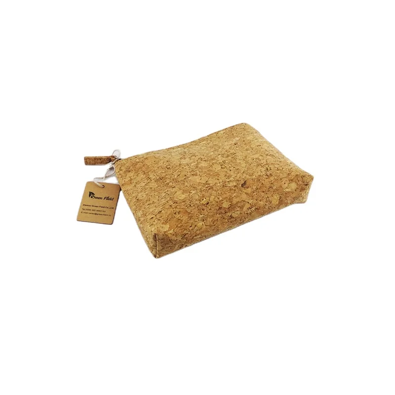 Wallet Woman Fabric Eco Punching Fiber and Purse Green Field Luxury Cork Cosmetic Bag Makeup Organizer Fashion BSCI Natural Cork