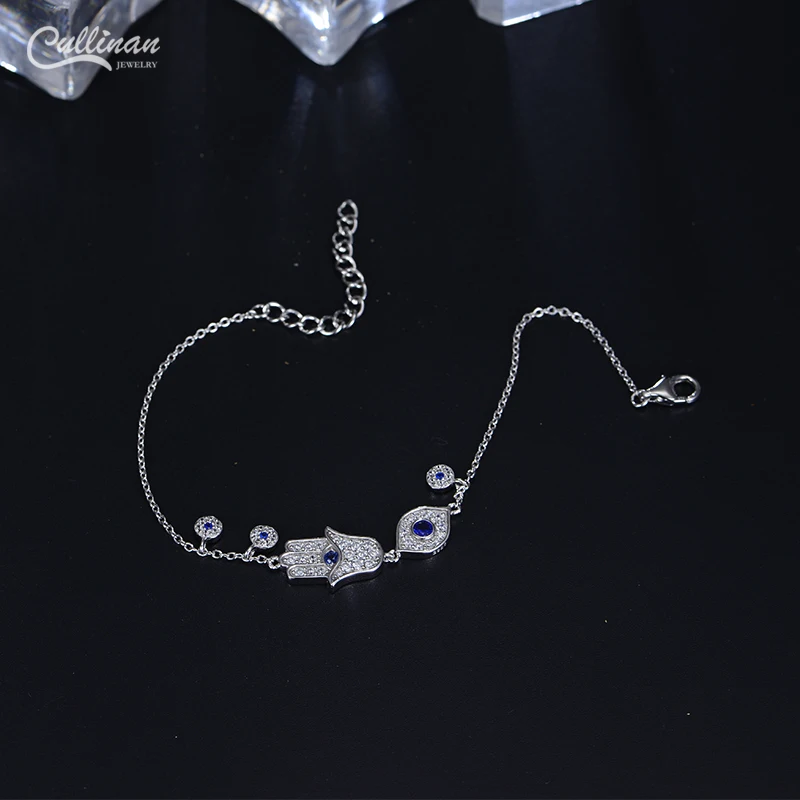 2021 счастливые подарки Новый турецкий Iced Out Коренастый браслет с звеньями Аметист браслеты 925 пробы серебряный со сглаза