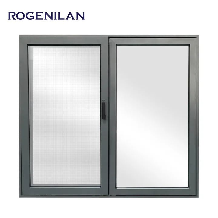 Rogenilan double sliding glass windows sliding large windows double leaf aluminium sliding windows