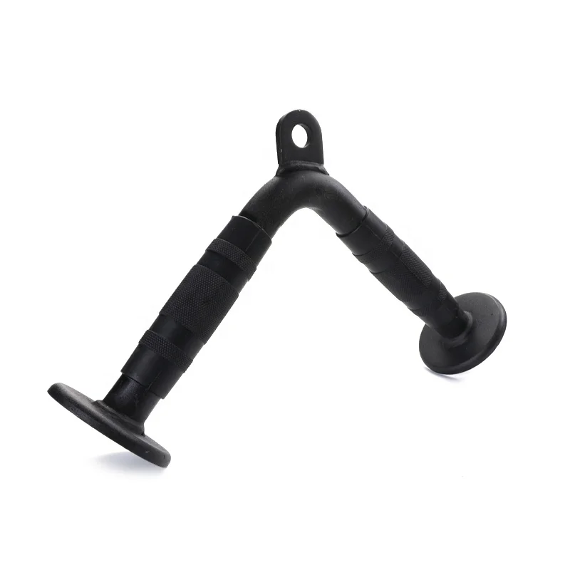 LS3023-1 Muscle Strength Training Triceps Exercise Black Rubber V Shape Bar Pull Down Handle