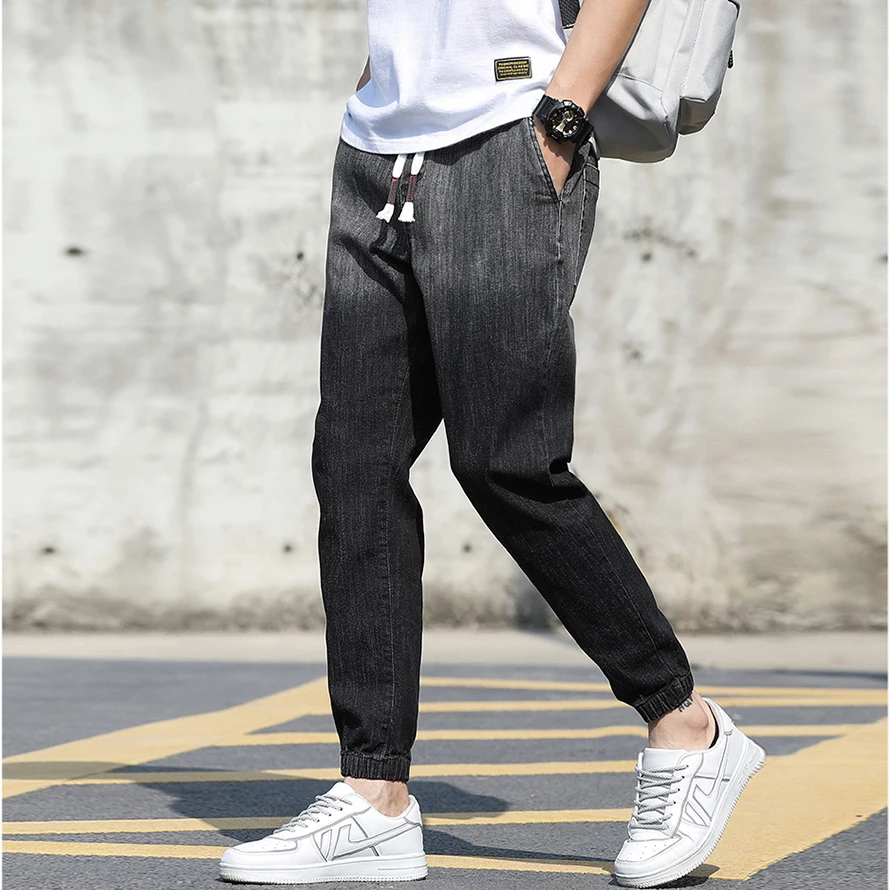 guangdong factory Denim pants in gradient drawstring vintage jeans vintage jeans
