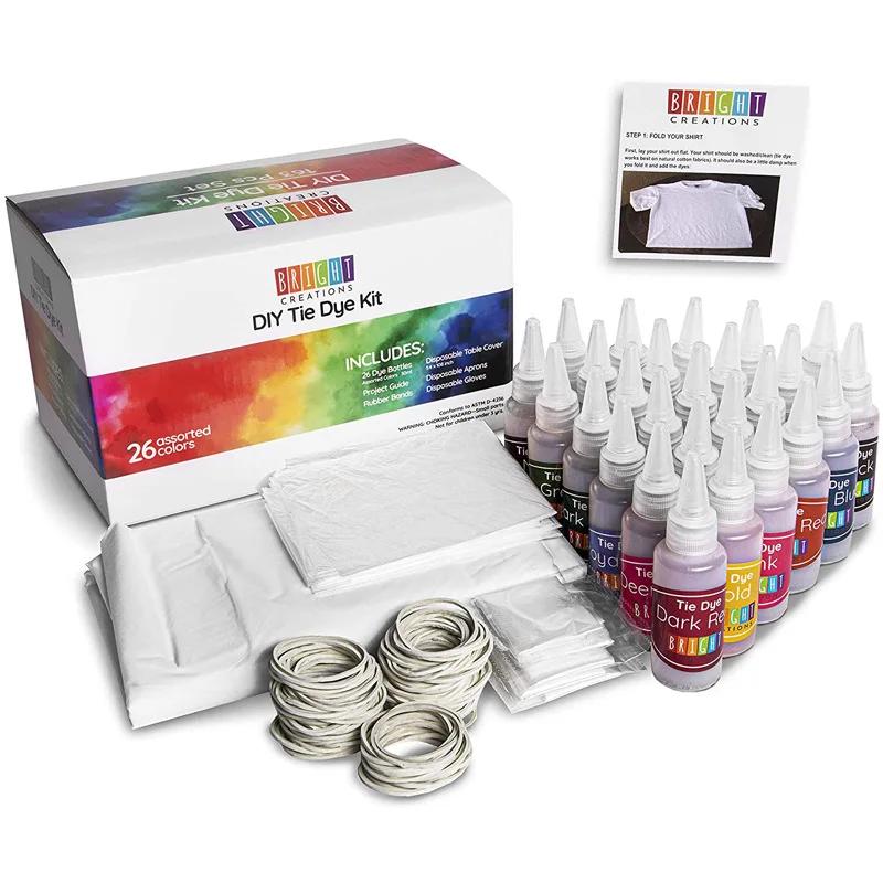 Художественный поставщик, Нетоксичная кислота, комплект для покраски футболок, 26 цветов