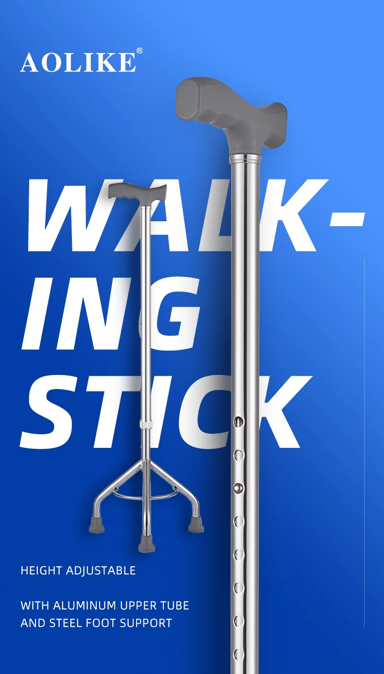 Hot Sale Lightweight Aluminum Steel Adjustable Height Walking Stick for Seniors and Disabled Cane for Comfortable Mobility