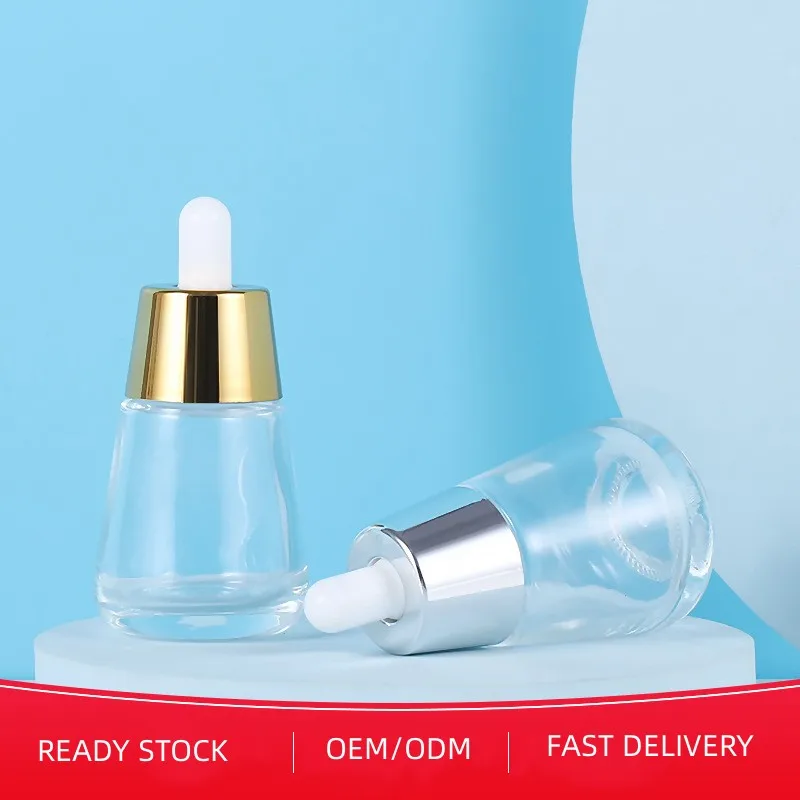 2024 New design triangle shape 30ml glass oil dropper bottle essence original liquid empty cosmetic bottle