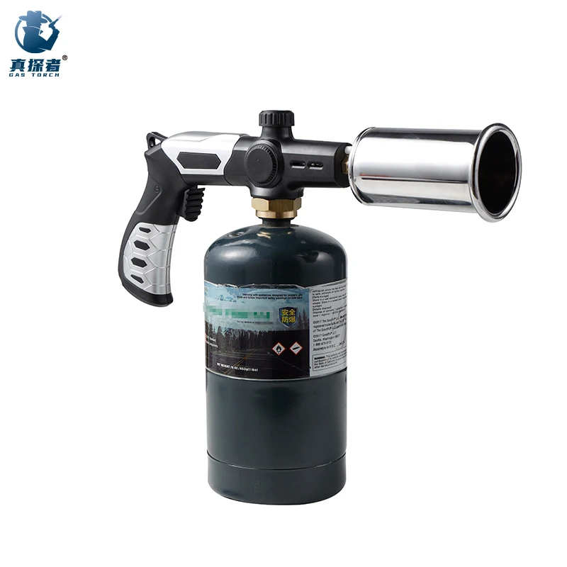 GF-8010 Refillable high power camping portable windproof burner gun gas torch lighter