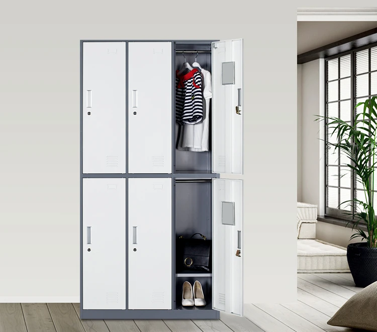 Metal Furniture Four Door Thin Steel Storage Cabinet Shelf Sports Swimming Pool Lockers With Metal Lock
