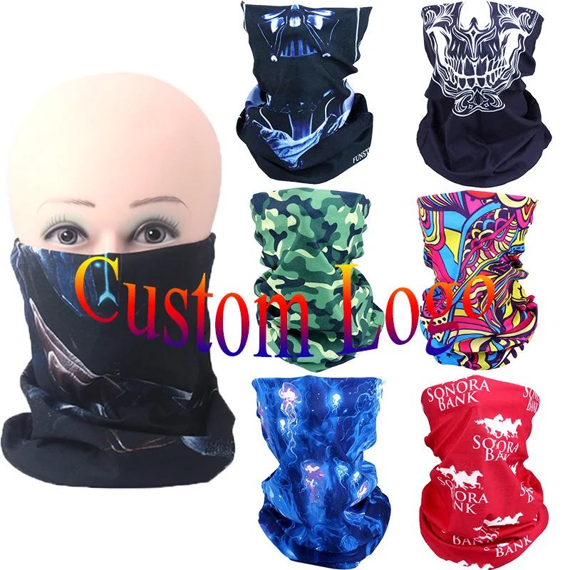 Wholesale Promotional Custom Design with your Logo Tube Seamless Neck Gaiter Bandana Face Scarf Sports Face Mask Warm Collar