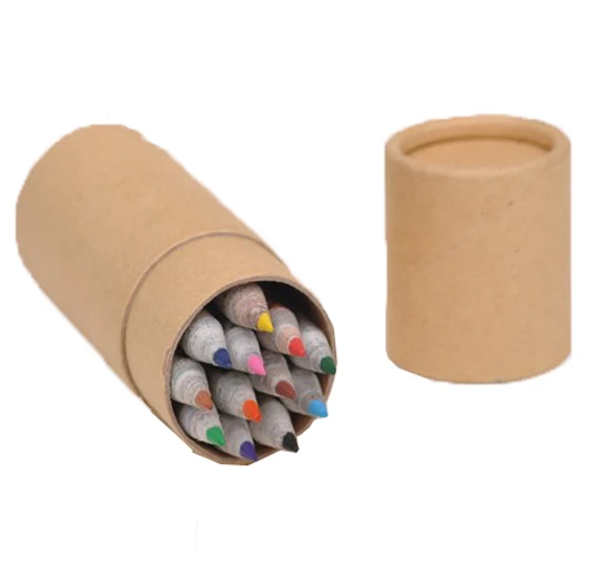 Hot Selling Logo Printing MINI Newspaper Color Pencils,Recycled newspaper assorted Color Pencils for promotion gifts