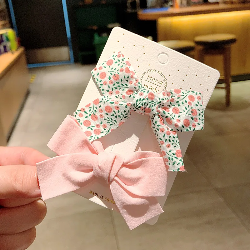 Children Bowknot Hair Clip Kids Small Fresh Colorful Bow Side Clip Set Baby Cute Flower Hairpin Hair Accessories