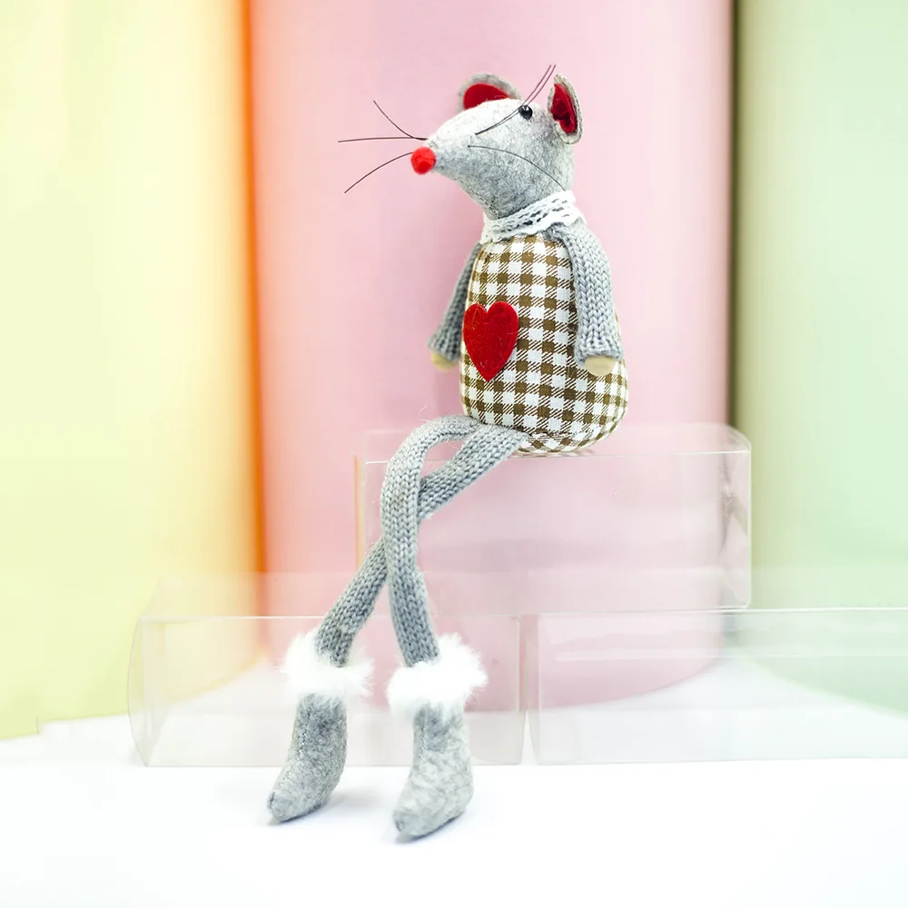 Оптовая продажа мягкая Рождественская шерстяная мышь с длинными лапами из аниме плюшевая на заказ игрушка животными