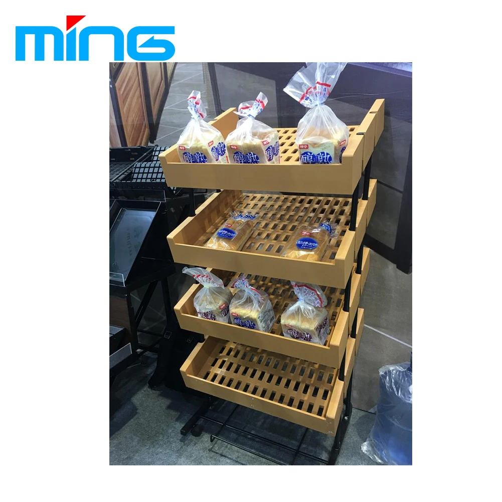 Supermarket Bread Shop Retail Wooden Display Racks