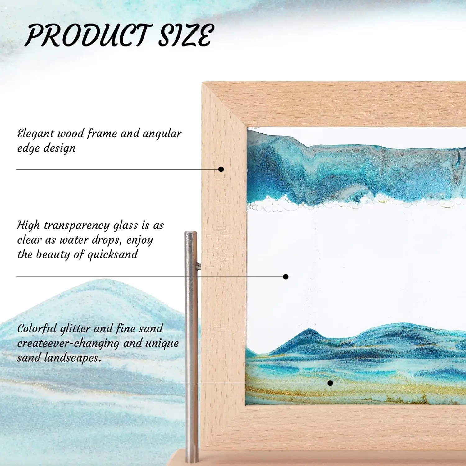 Hot Sale Quicksand Painting Moving Sand Art Picture With Wood Frame