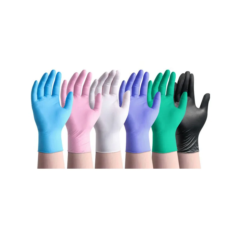 Cheap Exam guantes de nitrilo Box 4mil 6mil Black Nitrile Gloves Pure Examination food disposal powder free nitrile gloves