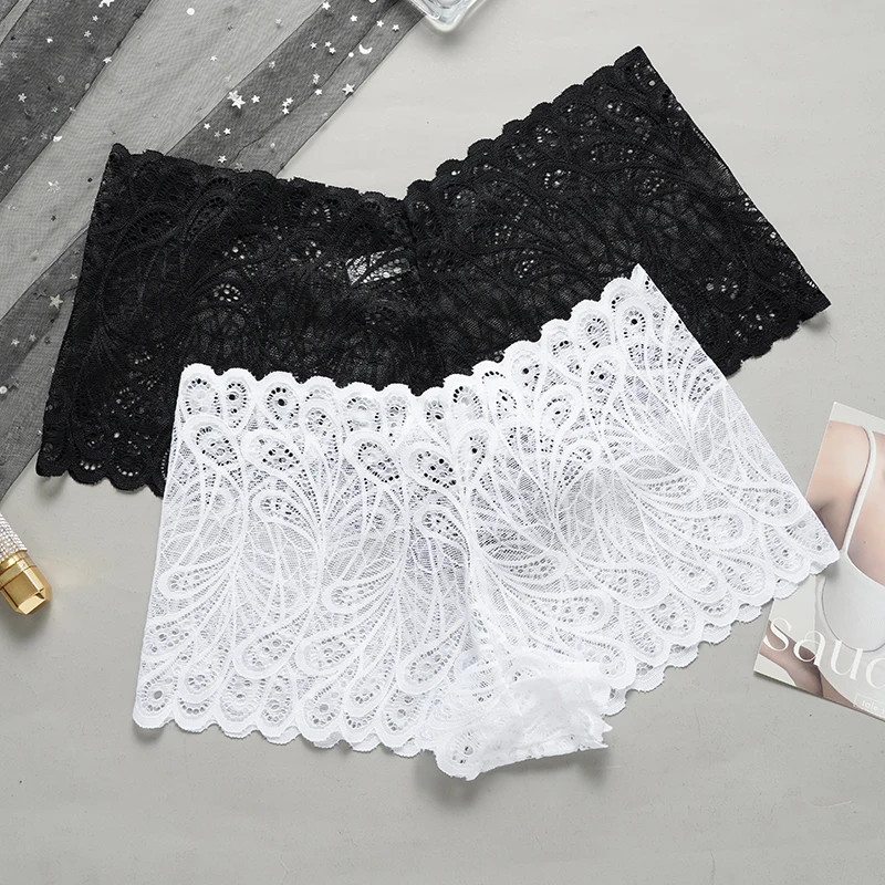 Lace panties for women large size sexy lace underwear lace boxer briefs for women boyshort