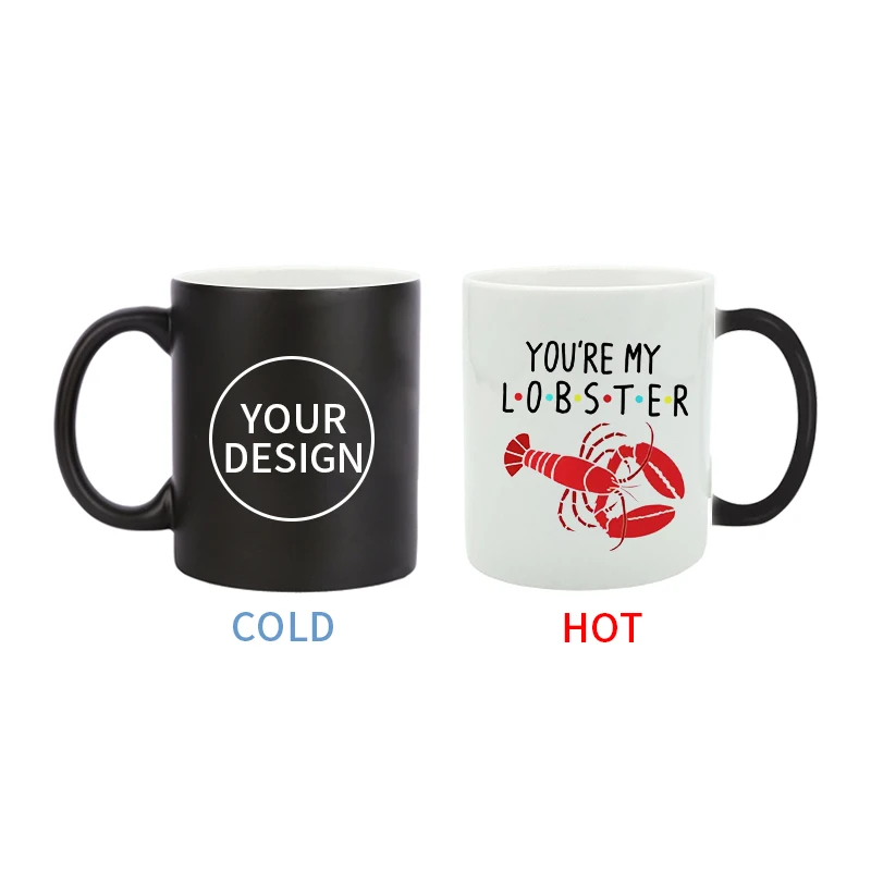 Wholesale 11oz Promotional Heat Sensitive Thermal Transfer Coffee Cup Color Change Ceramic Magic Mugs For Mothers Day Gift