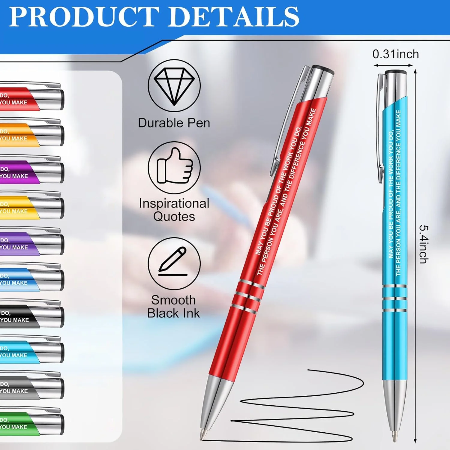 Custom Logo Metal Aluminum Ballpoint Pen Personalized Advertising Automotive Insurance Budget-Friendly Promotional Pen