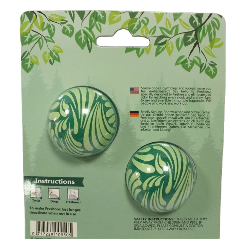 Custom shoe deodorizer ball odor eliminator sneaker balls in blister card package