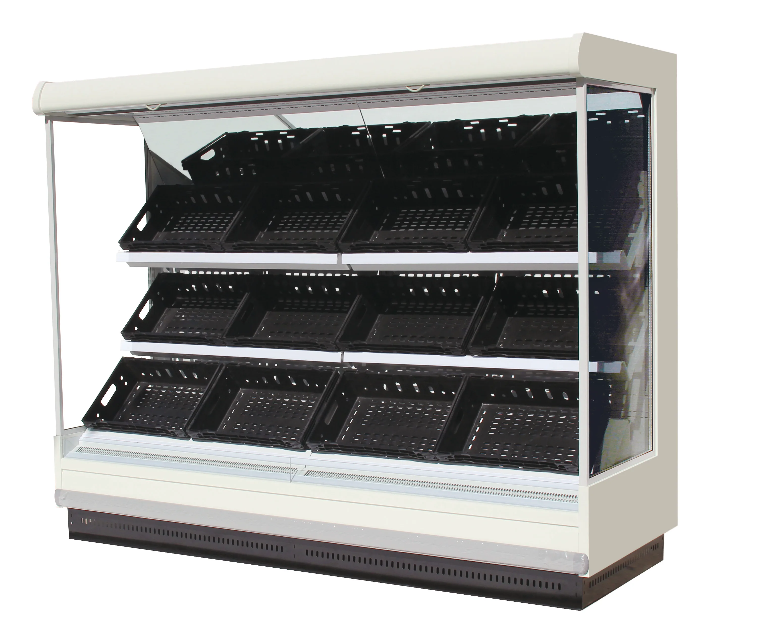 Commercial semi-vertical multideck open chiller supermarket cabinet multideck open display chiller
