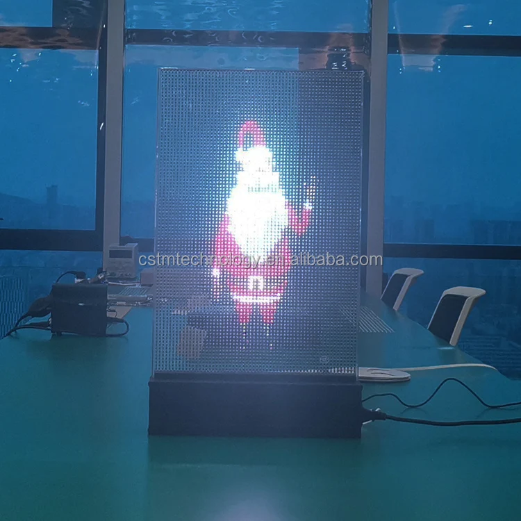 1030*1000mm p5 p10 Electronic Glass Exhibition Hall Smart Glass Video Computer Phone Control Display LED Photoelectric Glass