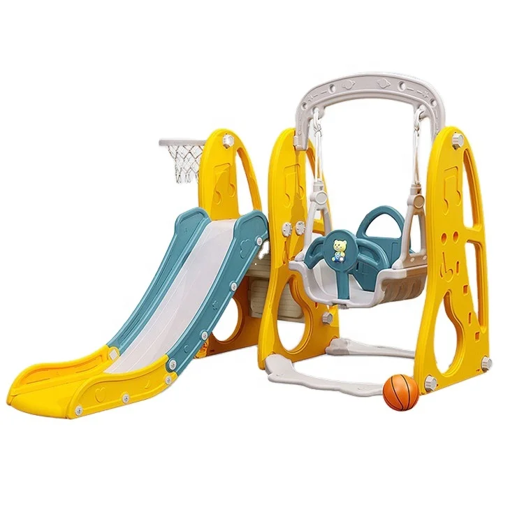 New Design Multi-colour Indoor Slide Plastic Cartoon slides indoor plastic swing slide toy in kindergarten