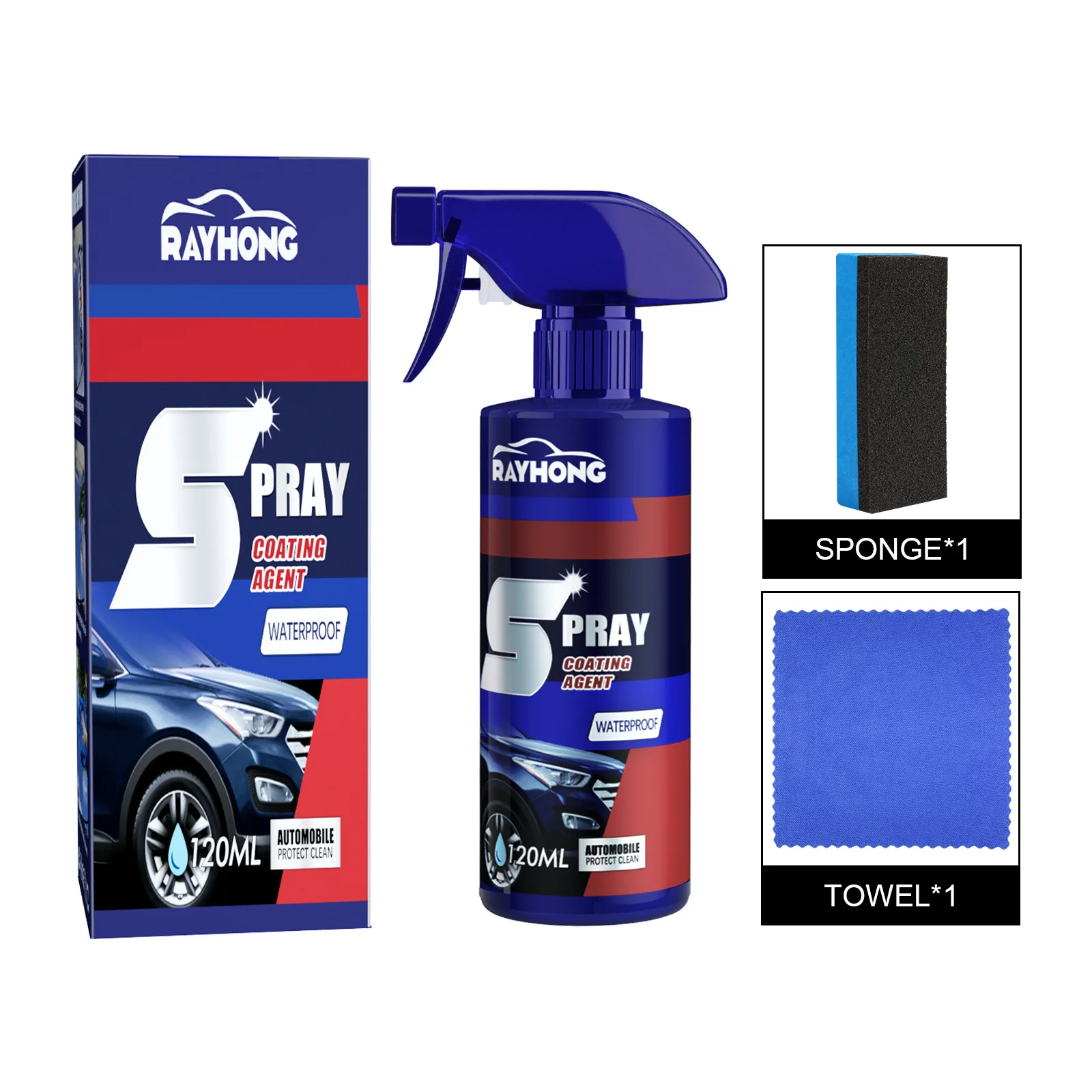 Popular Rayhong Decontaminating Brightening Waterproof Car Coating Spray Anti-Scratch Car Paint Agent Maintenance Care