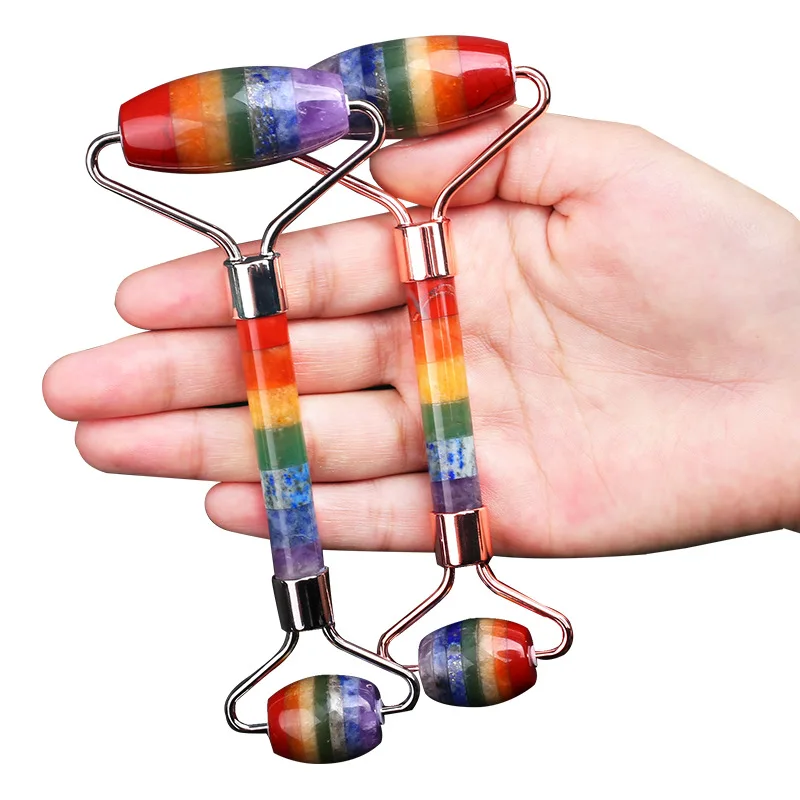 
Manufacturers Support Custom Double Headed Multicolor Jade Facial Roller Massager Anti Aging Slimming Facial Roller Jade 