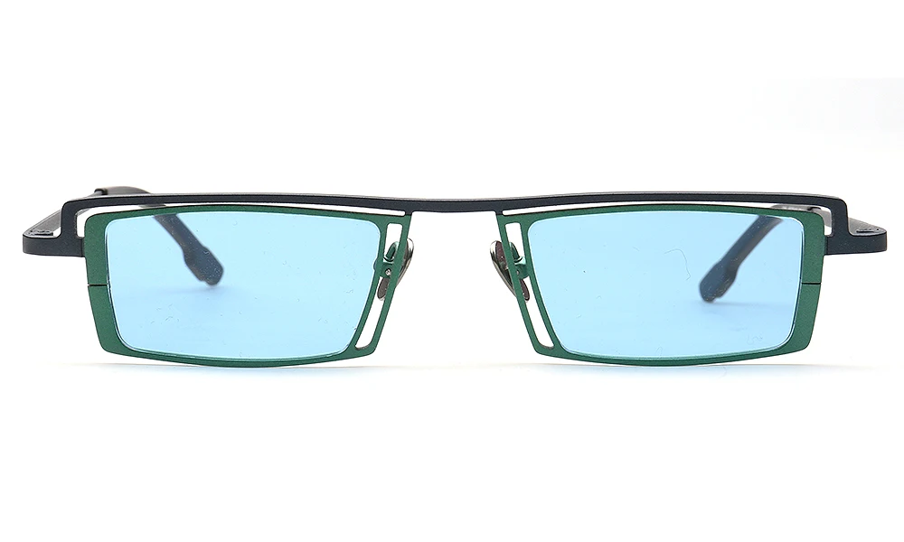 7768 New high-end luxury personality retro rectangular color all-titanium Polaroid sunglasses for men and women reading glasses