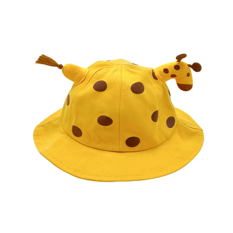 Summer cute baby sun protection bucket hat giraffe animal cartoon outdoor large brim sun visor bucket hat