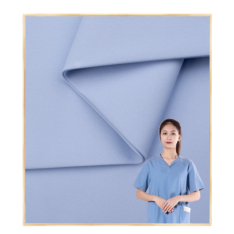 China Waterproof Breathable Hospital Scrubs Uniform Lab Coat Fabric Anti-Static Fabric Medical Workwear Fabric