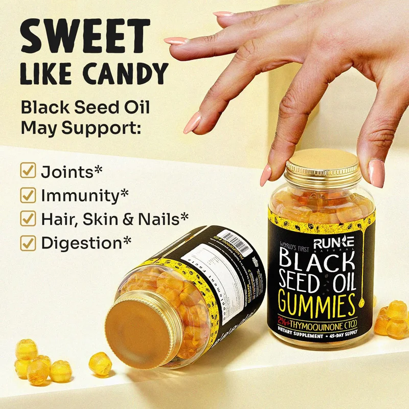 Private Label Immune Support Detox Hair growth Black Seed Oil Capsules Natural Black Seed Oil gummy