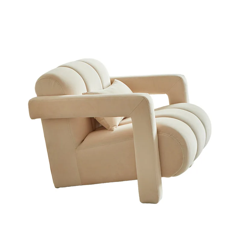 Wabi-sabi Living Room Single Sofa Nordic Minimalist Fabric Sofa Chair Bedroom Balcony Lazy Boy Lounge Chair