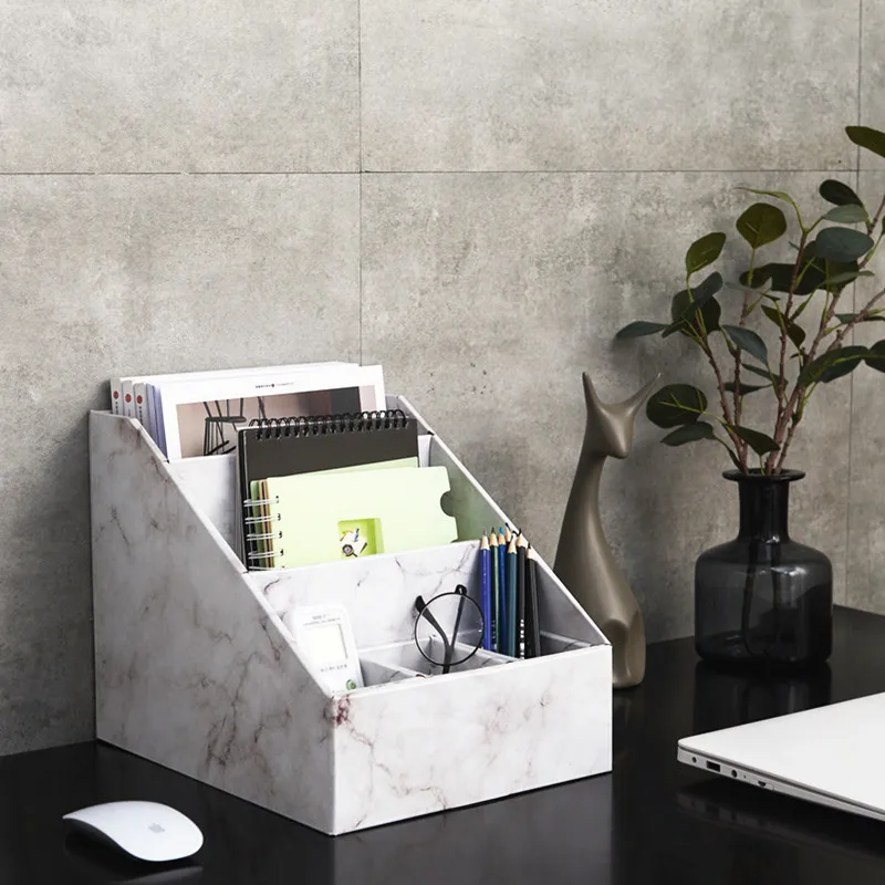 3 яруса, складной ящик для крафт-бумага многофункциональный настольный бумажный ящик для хранения с мраморным узором держатель кассеты