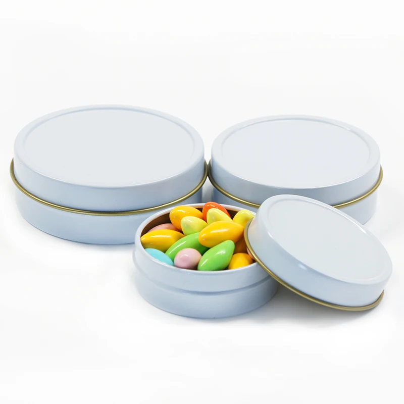 Empty Sealing Packaging Box Printing Customizable Magnetic Tinplate Iron Wax Tin Box Round Shape Metal Coffee Can for Spices